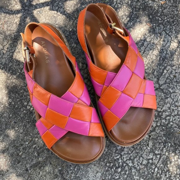 ALOHAS | Marshmallow Scacchi Sandals | Women's 39 - Picture 2 of 14